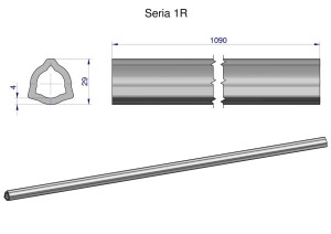 Rura wewnętrzna Seria 1R do wału 1210 przegubowo-teleskopowego 29x4 mm 1090 mm WARYŃSKI