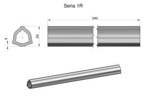 Rura wewnętrzna Seria 1R do wału 460 przegubowo-teleskopowego 29x4 mm 340 mm WARYŃSKI
