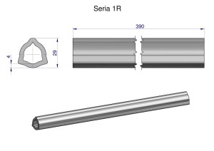 Rura wewnętrzna Seria 1R do wału 510 przegubowo-teleskopowego 29x4 mm 390 mm WARYŃSKI