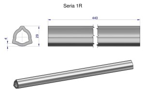 Rura wewnętrzna Seria 1R do wału 560 przegubowo-teleskopowego 29x4 mm 440 mm WARYŃSKI