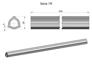 Rura wewnętrzna Seria 1R do wału 660 przegubowo-teleskopowego 29x4 mm 540 mm WARYŃSKI