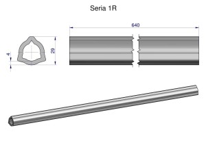 Rura wewnętrzna Seria 1R do wału 760 przegubowo-teleskopowego 29x4 mm 640 mm WARYŃSKI