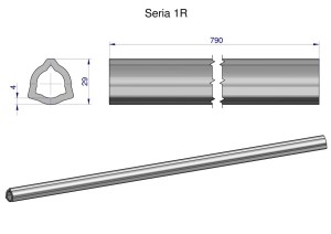 Rura wewnętrzna Seria 1R do wału 910 przegubowo-teleskopowego 29x4 mm 790 mm WARYŃSKI