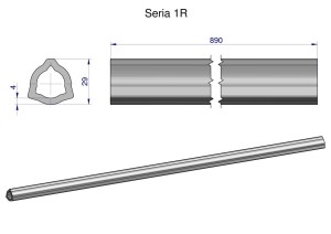Rura wewnętrzna Seria 1R do wału 1010 przegubowo-teleskopowego 29x4 mm 890 mm WARYŃSKI