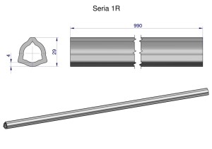 Rura wewnętrzna Seria 1R do wału 1110 przegubowo-teleskopowego 29x4 mm 990 mm WARYŃSKI