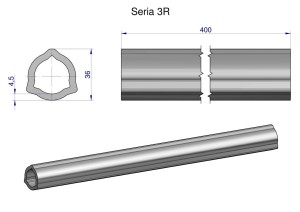 Rura wewnętrzna Seria 3R do wału 560 przegubowo-teleskopowego 36x4.5 mm 405 mm WARYŃSKI
