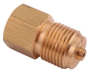 Złączka manometryczna gwint zewnętrzny G1/2" x gwint wewnętrzny G1/4" (mosiądz) POLMO