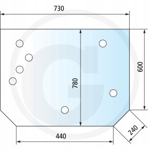 Szyba tylna górna Massey Ferguson VA206266