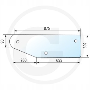 Szyba tylna dolna Case 1535071C1