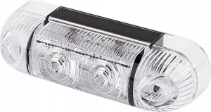 Lampa obrysowa LED prostokątna 12/24V biała Waś 1400690800