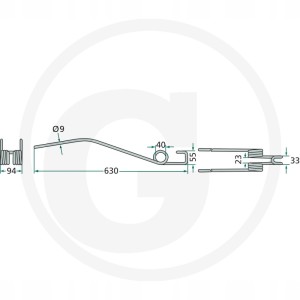 Palec zgrabiarki DEUTZ FAHR KS 16504333