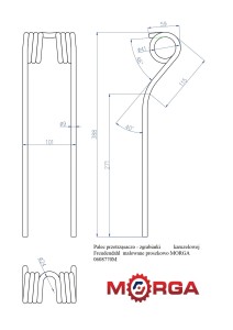 Palec przetrząsaczo - zgrabiarki karuzelowej Freudendahl 0608770 malowane proszkowo MORGA