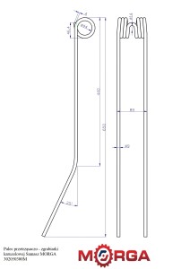Palec przetrząsaczo - zgrabiarki karuzelowej Samasz malowane proszkowo MISP-009-000 MORGA