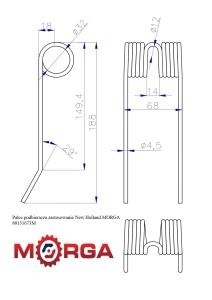 Palec podbieracza zastosowanie New Holland malowane proszkowo MORGA