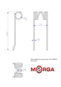 Palec podbieracza zastosowanie Claas 8214211 8603510 malowane proszkowo MORGA