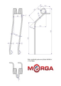 Palec zgrabiarki pokosowej 57701700 Kuhn malowane proszkowo MORGA
