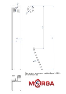 Palec sprężysty przetrząsaczo - zgrabiarki Pronar malowane proszkowo MORGA