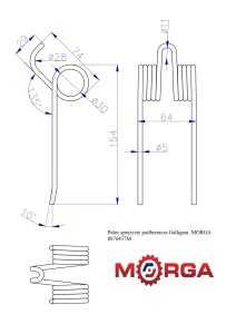 Palec sprężysty podbieracza Galligani 8876437 malowane proszkowo MORGA