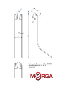 Palec zgrabiarki pokosowej Claas 9020830 malowane proszkowo MORGA