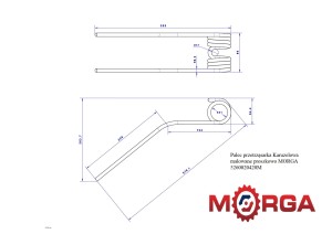 Palec przetrząsarki karuzelowej malowane proszkowo MORGA