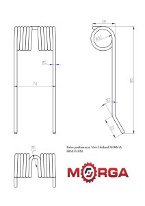 Palec podbieracza New Holland 80683310 malowane proszkowo MORGA