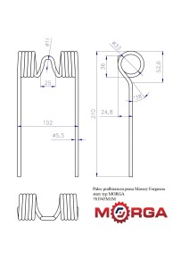 Palec podbieracza prasa Massey Ferguson stary typ malowane proszkowo MORGA