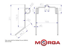 Palec motowideł New Holland Clayson 804334150 malowane proszkowo MORGA