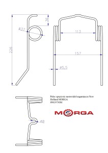 Palec sprężysty motowideł nagarniacza New Holland 89819750 malowane proszkowo MORGA