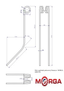 Palec zgrabiarki pokosowej Niemeyer 600013 malowane proszkowo MORGA