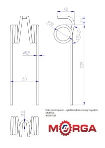 Palec przetrząsaczo - zgrabiarki karuzelowej Hagedorn malowane proszkowo MORGA