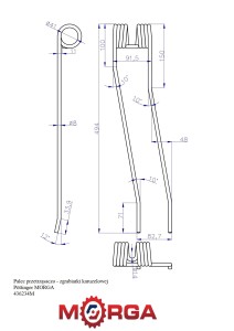 Palec przetrząsaczo - zgrabiarki karuzelowej 436234 Pttinger malowane proszkowo MORGA