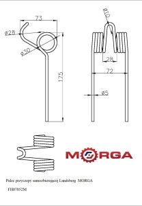 Palec przyczepy samozbierającej Landsberg malowane proszkowo MORGA
