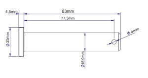 Sworzeń górny wieszaka prawy Ursus MF3, MF4 hartowany MORGA