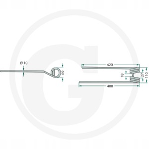 Palec zgrabiarki TAARUP KVERNELAND KT67274100