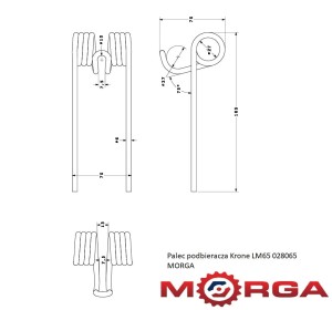 Palec podbieracza Krone LM65 028065 malowane proszkowo MORGA