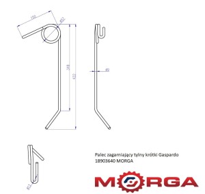 Palec zagarniający tylny krótki Gaspardo 18903640 malowane proszkowo MORGA