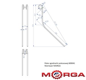 Palec zgrabiarki pokosowej 600041 Niemeyer malowane proszkowo MORGA