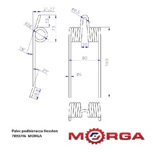 Palec podbieracza Hesston 7893746 malowany proszkowo MORGA
