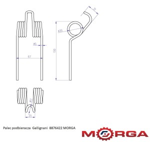 Palec podbieracza  Gallignani  8876422 malowany proszkowo MORGA