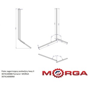 Palec zagarniający podwójny lewy II 3074140080 Famarol malowany proszkowo MORGA