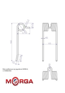 Palec podbieracza typ jugosławia 7087500040, 10005060 malowane proszkowo MORGA