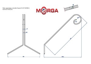 Palec zagarniający siewnika Famarol S-025 3025140021 Unia malowane proszkowo MORGA