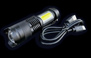 Latarka kompaktowa LED COB aluminiowa obudowa 200 lm z funkcją oświetlenia warsztatowego 500mAh USB Teger