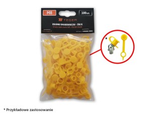 Zestaw osłonek smarowniczki M8 kolor żółty TEGER (sprzedawane po 100szt.)
