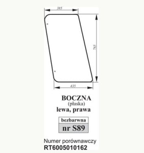 Szyba boczna Johnn Deere T6005010162