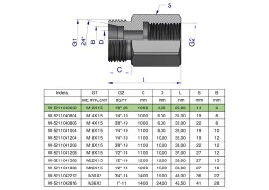 Tulejka różnicowa hydrauliczna AB M12x1.5 06L GZ x 1/8" BSP GW Waryński ( sprzedawane po 2 )