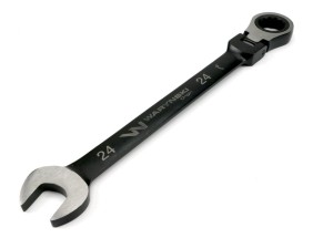 Klucz płasko-oczkowy 24 mm z grzechotką 72 zęby  i przegubem Waryński