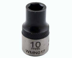 Nasadka sześciokątna 1/2". 10 mm. CrV50BV30. DIN 3124. Waryński