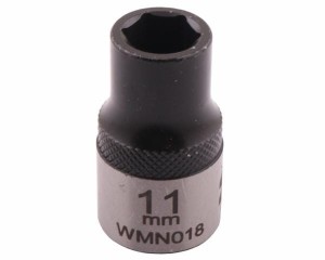 Nasadka sześciokątna 1/2". 11 mm. CrV50BV30. DIN 3124. Waryński