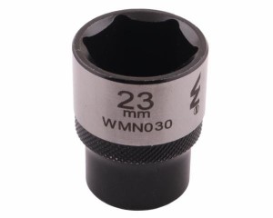 Nasadka sześciokątna 1/2". 23 mm. CrV50BV30. DIN 3124. Waryński